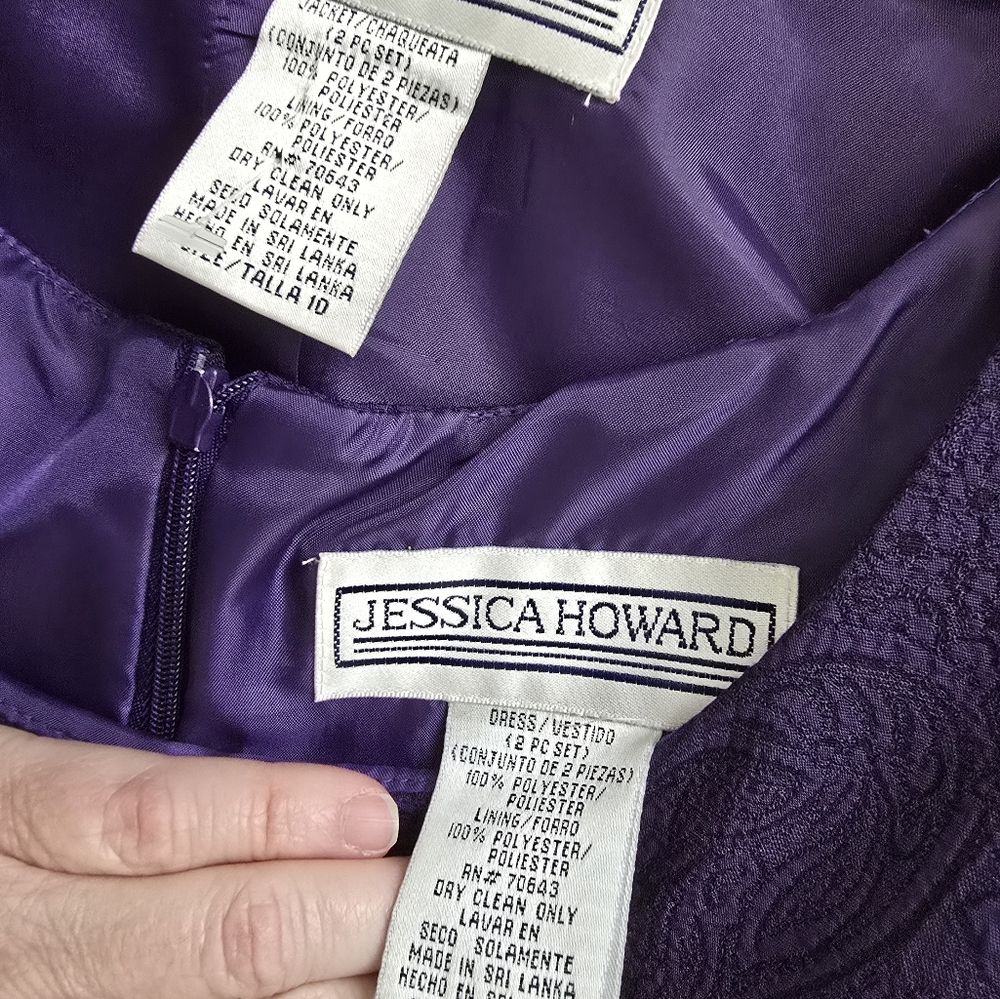 Purple Women's Dress with Jacket - Picture 13 of 14